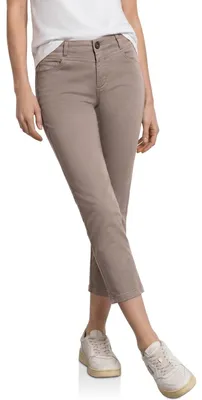 Produktbild von Street One 7/8 Slim Leg Hose im Satin-Look Dark Tumbled beige 42