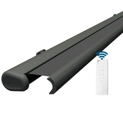 Produktbild von Eclipse Premium elektrische Vollkassettenmarkise Grau 4,5x3 m Tuch: Grau