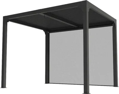 Image de Pergola bioclimatique aluminium gris anthracite - 7,2 m² - Ventelles orientables