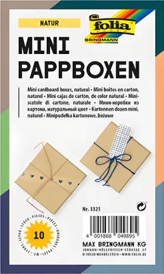 Produktbild von Pappboxen Mini 10 Stück eckig,7,5x7,5x4,5cm,natur