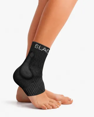 Produktbild von BLACKROX ANANKLE Sprunggelenkbandage Silikon – Fußgelenkstütze (Schwarz / M)