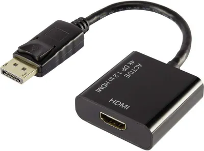 Produktbild von Renkforce RF-4222524 DisplayPort / HDMI Adapter [1x DisplayPort Stecker - 1x HDMI-Buchse] Schwarz vergoldete Steckkonta