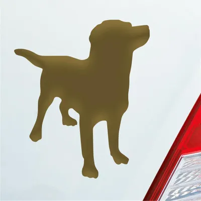 Produktbild von Auto Aufkleber Labrador Labbi Retriever Dog Hund Dog Tier 10x12 cm Gold Sticker Heckscheibenaufkleber