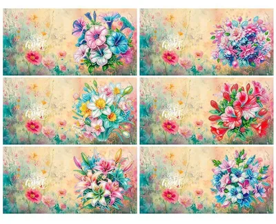 Image de Kit de cartes de vœux "Diamant Malerei" : Fleurs, strass, kit de loisirs créatifs, idéal pour les anniversaires, Noël, la fête des mères. Référence : DP010