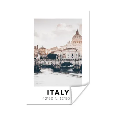 Produktbild von MuchoWow® Poster Rom - Italien - Sommer - Skyline 80x120 cm - Papierdruck
