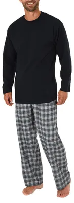 Produktbild von Herren Schlafanzug Pyjama lang mit Flanell Hose - auch in Übergrößen - 281 101 90 997 ; marine , 50