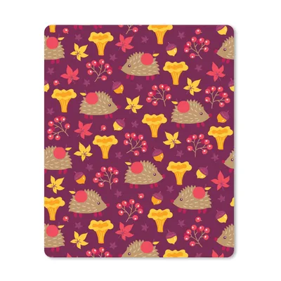 Produktbild von MuchoWow® Mauspad Mousepad Igel - Pilz - Muster 19x23 cm - Mousepads - Maus Mat - Pad - Mausunterlage - Mauspads - Spielen