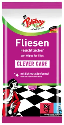 Produktbild von Poliboy Reinigungstücher Fliesen & Steinböden - Inhalt 15 Stück, Reinigung Pflege