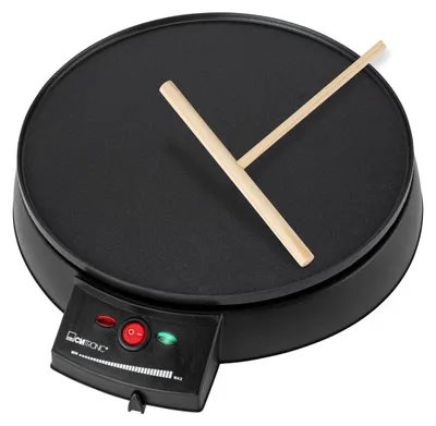 Produktbild von Clatronic Crepes Maker mit Ø 29cm | inkl. Teigverteiler und antihaftbesch. Oberfläche | Stufenlos regelbarer Thermostat & Backampel | 900W | CM 3372