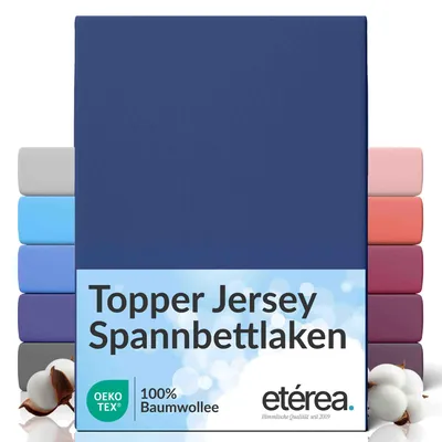 Immagine prodotto di Lenzuolo con angoli in jersey etéreo, disponibile nelle misure 90x200 cm e 100x200 cm, realizzato in 100% cotone, mantiene la forma e facile da lavare - colore blu navy
