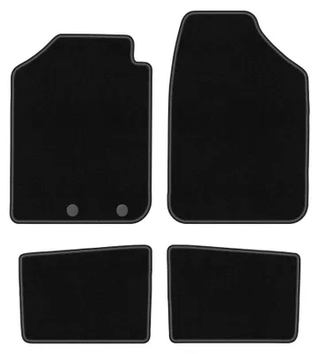 Productafbeelding van Velours automatten voor Dacia Spring vanaf 2021 (hatchback) – 4-delig, zwart, op maat – Wielganizator BASIC