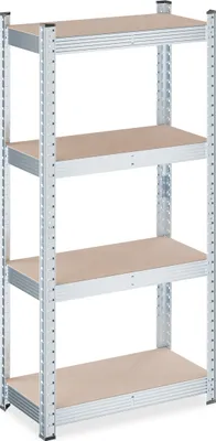 Image de 2 rayonnages pour charges lourdes, D x l x H : 120 x 60 x 30 cm, 700 kg, acier galvanisé, rayonnages de rangement pour cave et garage, marron clair/argent