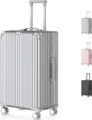 Produktbild von Voyagoux Koffer, Handgepäck, Hartschalenkoffer Groß, TSA-Schloss, ABS, 4 x 360° Räder, Robuster und Leichter Koffer, Silber, silber