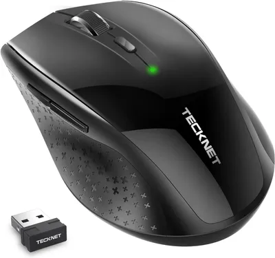 Produktbild von Tecknet Wireless Maus, 2,4 g USB -Kabelstille stille Mäuse Optische PC -Laptop -Computermaus -Nano -Empfänger, 3000 DPI 5 Einstellpegel Windows Mac