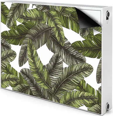Produktbild von Magnet Heizkörper-Abdeckung Verkleidung Abdeckung Heizkörperabdeckung 80x60 cm  - Dschungel, Blätter