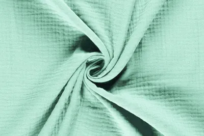 0,5m Musselin-Stoff uni Meterware Double Gauze Mullstoff Mulltuch mint