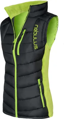 Produktbild von Nebulus Weste REVIVAL Damen, warme Outdoor-Jacke, mit langem Full-Zip Reißverschluss, P4741 - Damen, schwarz-lime, M/38