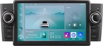 Zdjęcie produktu dla Radio samochodowe z Bluetooth i CarPlay do Seat Leon 2 Mk2 (2005–2012) – kompatybilne z Apple i Android – system stereo z nawigacją – 1 GB pamięci RAM, 32 GB pamięci