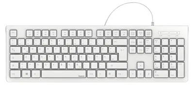 Produktbild von Hama KC-200, Volle Größe (100%), Kabelgebunden, USB, QWERTZ, Weiß