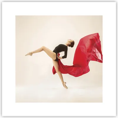 Produktbild von Poster - Poster ohne Rahmen - Ballerina Tanz Rot - 30x30 cm - Wand Bild - Wanddeko - Wandbilder - Kunstposter - Wandposter - Bilder - Kunstdruck - Wanddekoration - Wandbild - P2XAC30x30-4437
