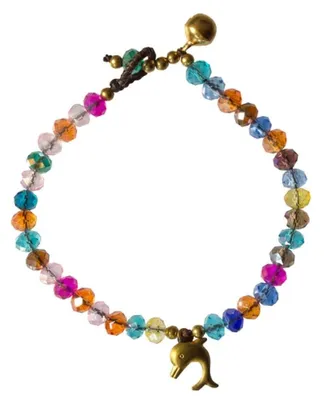Produktbild von Armband "Delfin" mit 33 Glasperlen, bunt 18cm