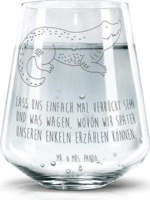 Produktbild von Mr. & Mrs. Panda Glas Krokodil - Transparent - Geschenk, Wasserglas, Reiselust, Krokodile, Trinkgefäß, Freundin, Beste, Meer, Dekoglas, Becherglas, Trinkglas