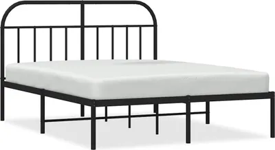 Obrázok produktu pre vidaXL Posteľný rošt s čelom kovový čierny 135x190 cm