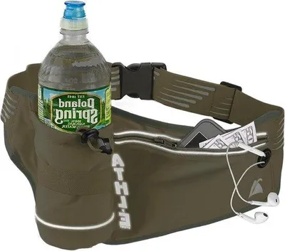 Produktbild von Famanu Laufgürtel mit vertikaler Flaschenhalterung - Khaki Grün