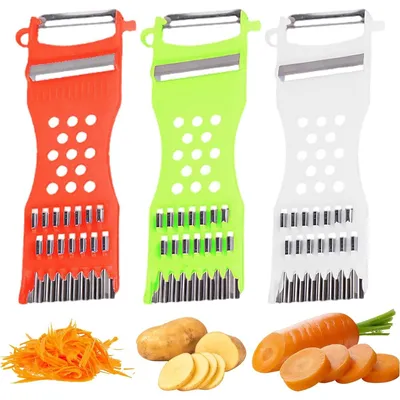Produktbild von 3 Stück Sparschäler, Multischäler 6 in 1 Gemüsehobel für Kartoffeln Geeignet für Küche Familien und Kochbegeisterte