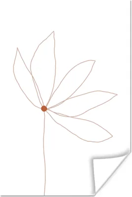 Produktbild von MuchoWow® Poster Minimalismus - Blumen - Linienkunst 20x30 cm - Papierdruck