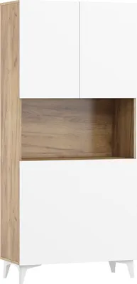 Obrázek produktu pro Skládací stůl MEGAN 1 Police pro domácnost Kancelářský počítačový stůl CRAFT GOLD/ WHITE GLASS