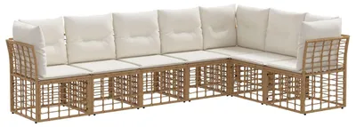 Produktbild von vidaXL Outdoor-Sofagarnitur Natur Polyester