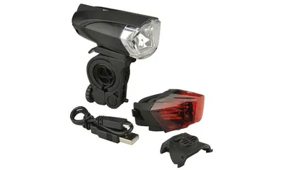Produktbild von FISCHER Fahrrad-LED/USB-Beleuchtungs-Set 35 Lux
