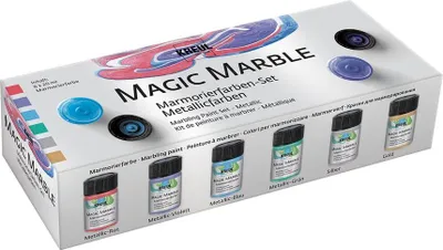 Produktbild von KREUL Marmorierfarbe "Magic Marble" Set Metallicfarben 6 Stück á 20 ml