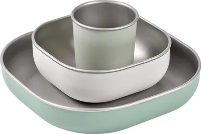 Image de Beaba set de repas - acier inoxydable - Sage Green | Service pour enfants