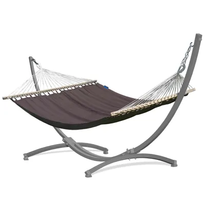 Produktbild von Potenza Outdoor Hängematte mit Gestell für 2 Personen I 100% Baumwolle Medelin Stabhängematte 215x140, 160kg I Hängemattengestell 220kg, wetterfest
