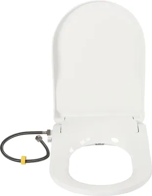 Produktbild von Toiletten-Bidet - Nicht elektrischer Bidet-Aufsatz - Zwei Düsen (Damen+Gesäß) - Lochabstand 11,5–16,5 cm - PP-Kunststoff - Einfache Montage - Für längliche Toilette - Weiß