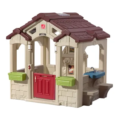Produktbild von Step2 Charming Cottage Spielhaus | Kunststoff Spielhaus für Kinder mit Küche, Kamin, Picknickplatz, Klingel und Zubehör