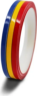 Produktbild von 3er Set 10m Zierstreifen 5mm für Auto Landesfarben Andorra Blau Gelb Rot