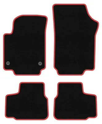 Immagine prodotto di Tappetini in moquette per Volkswagen Up! 2011- (hatchback) – set 4 pezzi, nero/rosso, su misura – Wielganizator CARLUX