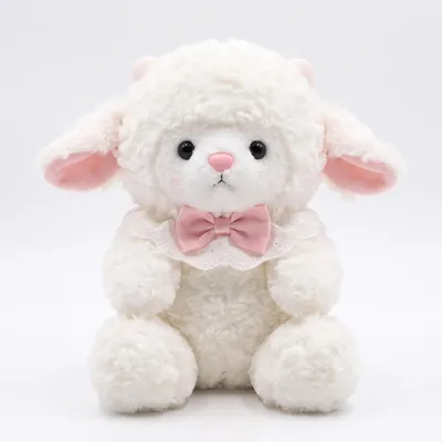 Produktbild von Prinzessin Schaf Lamm Plüschtier 25cm mit Geburtstagshut Kawaii Kuscheltier Puppe Geschenk