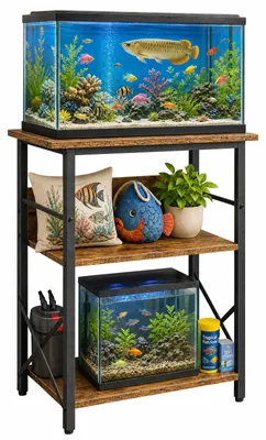 Produktbild von 40l Aquarium Stand 3-st?ckiges Aquarien Gestell mit Ablage fš¹r Reptilien Schildkr?tenheim Bš¹ro
