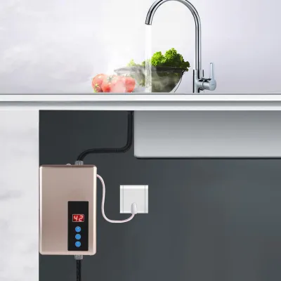 Obrázok produktu pre 220V 5,5 kW Mini Instantný elektrický ohrievač vody Beztlaková sprcha Systém teplej vody Kuchyňa Golden