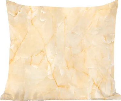 Produktbild von MuchoWow® Zierkissen Sofakissen Wohnzimmer Dekokissen 50x50 cm Marmor - Gelb - Weiß - Komfort - Sofakissen