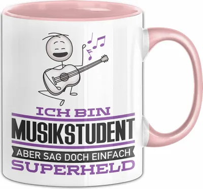 Produktbild von Musikstudent Geschenk Tasse Ich Bin Musikstudent Aber Sag Doch Einfach Superheld Lustige Geschenkdiee für Musikstudent Kaffee-Becher (Rosa)