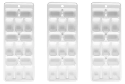 Image de Lot de 3 bacs à glaçons de 15 glaçons en plastique blanc Fackelmann