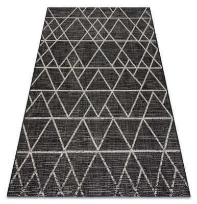 Produktbild von TEPPICH SIZAL FLOORLUX 20508 schwarz / silber DREIECKE Schwarz 80x150 cm