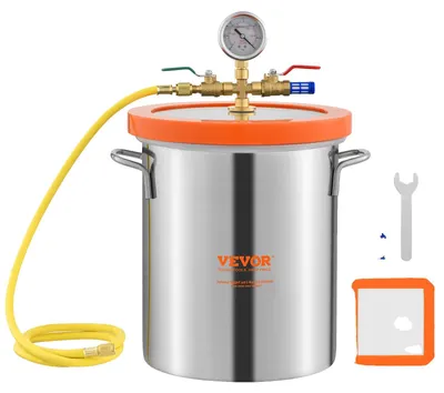 Produktbild von VEVOR Vakuumkammer mit gehärtetem Glasdeckel Vakuum 18,9L Entgasungskammer Silikon, 11,4 L (3 Gallonen)