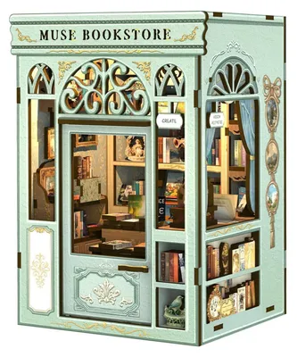 Immagine prodotto di Kit per creare una libreria in legno, modello "Book Nook", ideale per adulti, puzzle 3D, decorazione per la casa