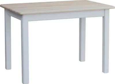 Immagine prodotto di Tavolo bianco in legno di pino massiccio con piano laccato 100 x 60 cm